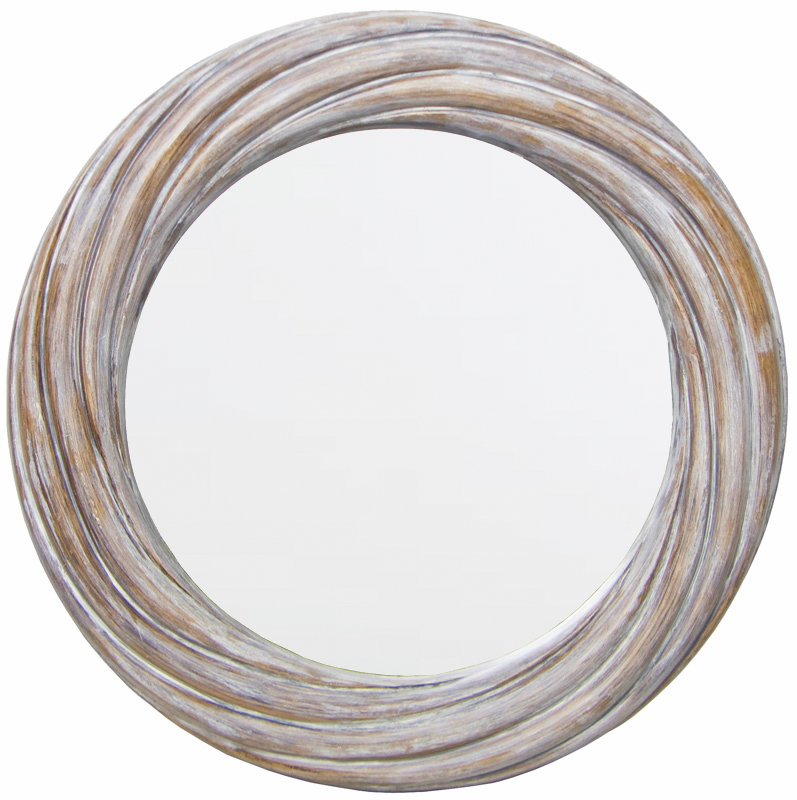 TS002 Wall décor art mirror weathered natural classic round
